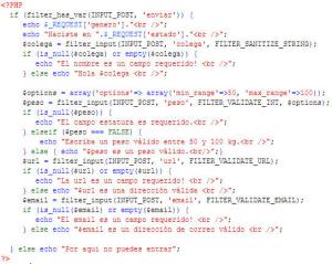 Aquí un ejemplo de código PHP